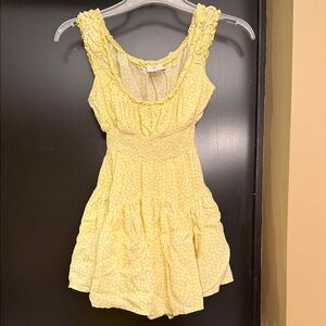 Yellow Polka Dot Sleeveless Romper S